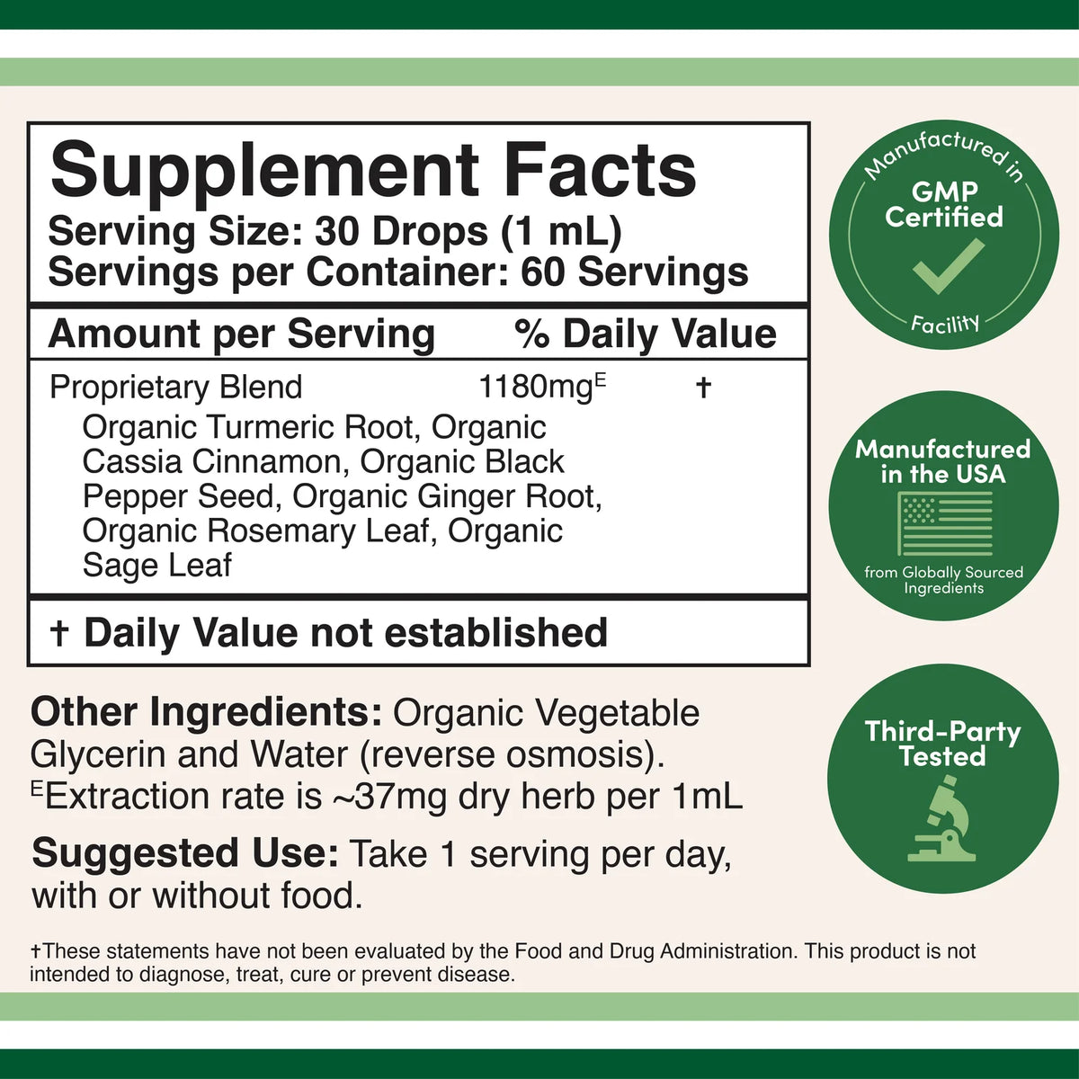 Double Wood Organic Turmeric Drops – mynd 2