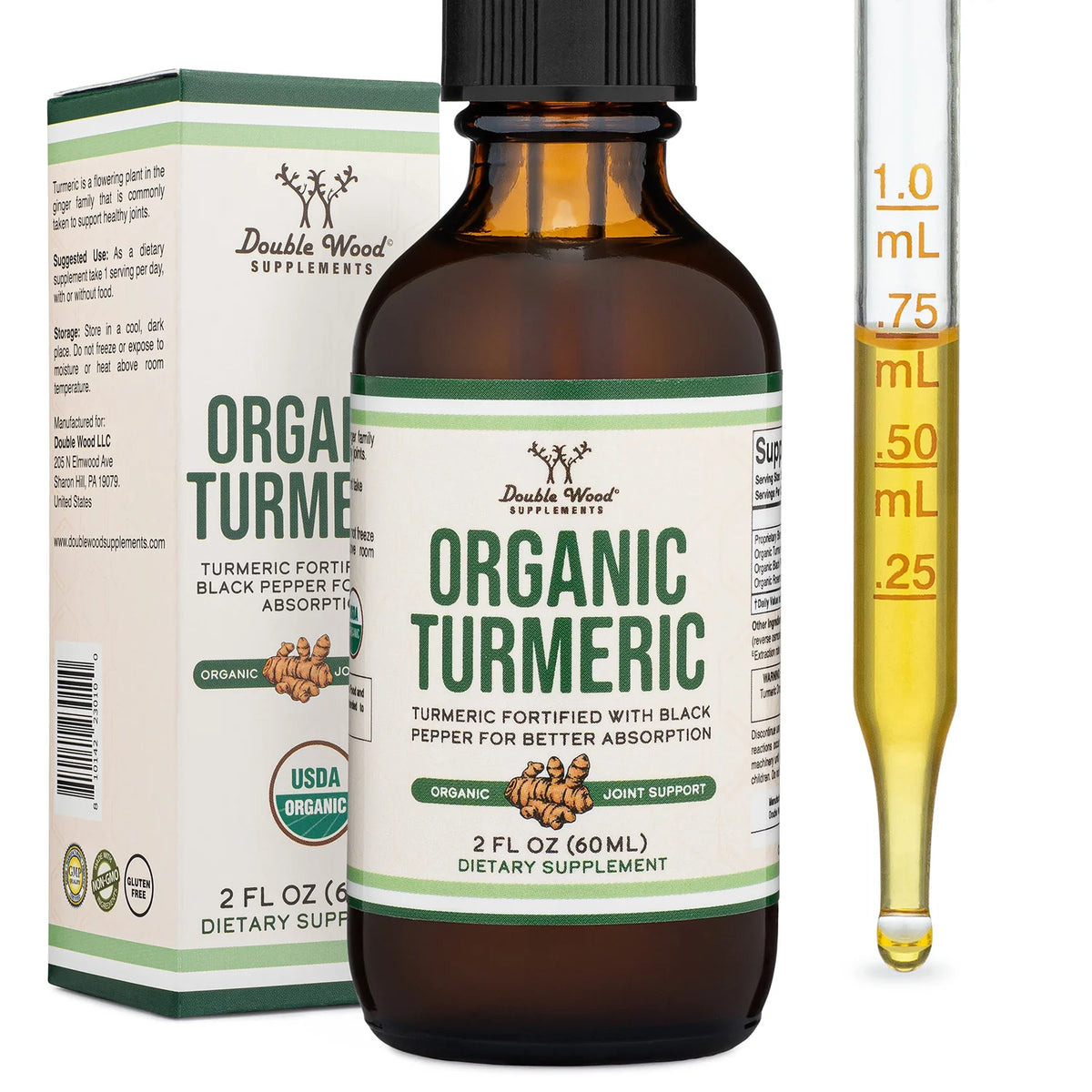 Double Wood Organic Turmeric Drops – mynd 5