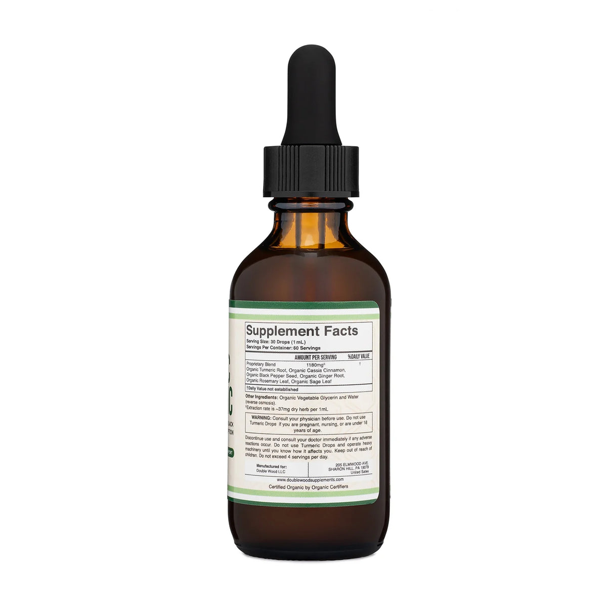 Double Wood Organic Turmeric Drops – mynd 4